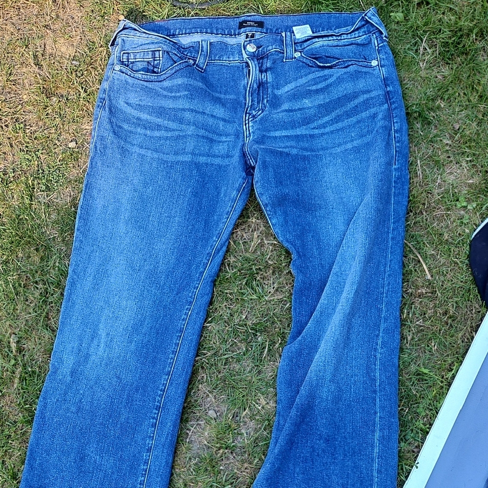 True Religion Men's Deep Blue Straight Jeans